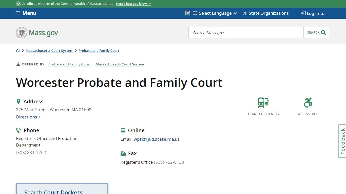 Worcester Probate and Family Court | Mass.gov